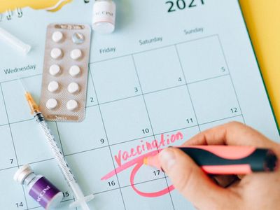 Calendar with marked breaks for eye relaxation exercises